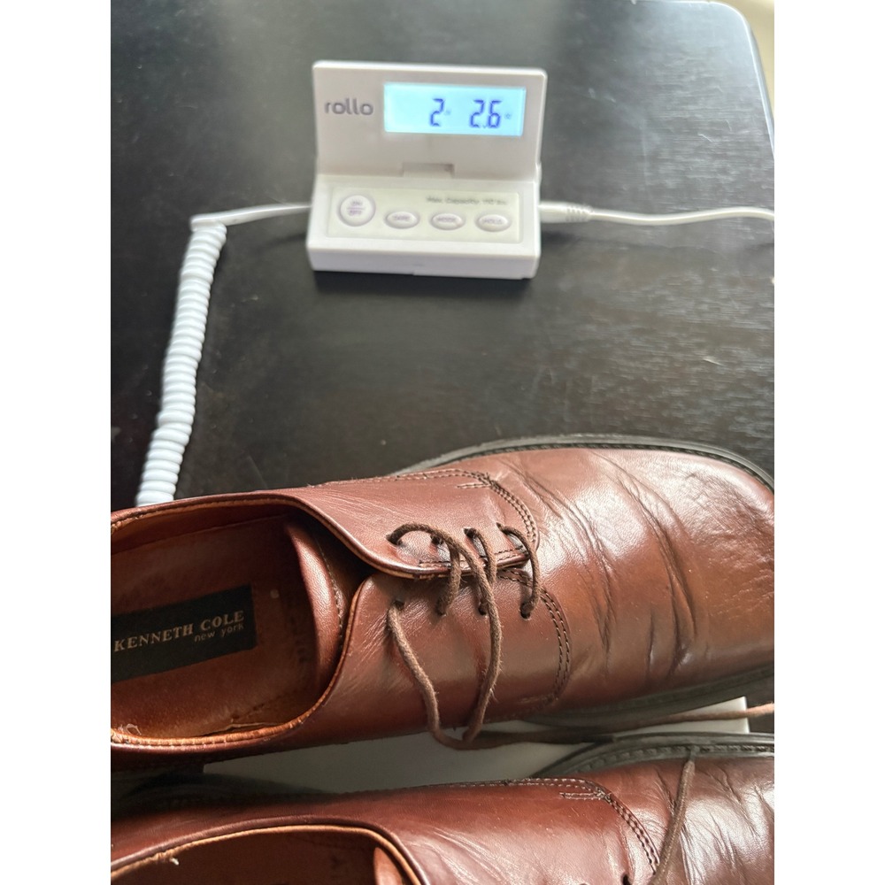 Vintage Kenneth Cole NY Republican Derby Shoes Brown Leather Y2K Italy 41 8 - Picture 9 of 9